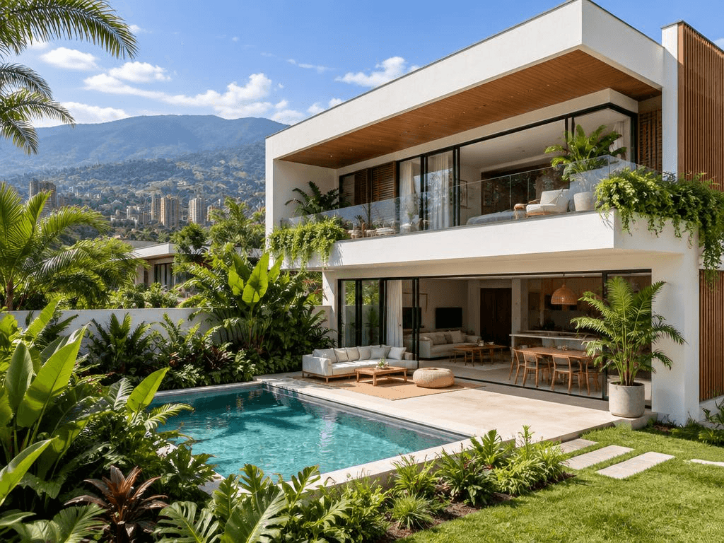 Villa luminosa con piscina tropical